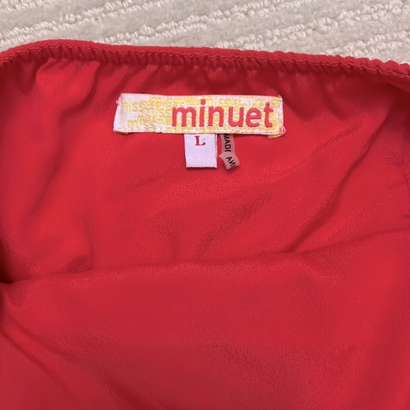 Minuet Strapless Coral Red Dress. Women’s Large. - Picture 3 of 3